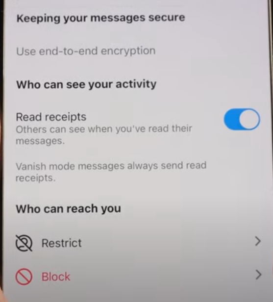 How to turn off read receipts on instagram