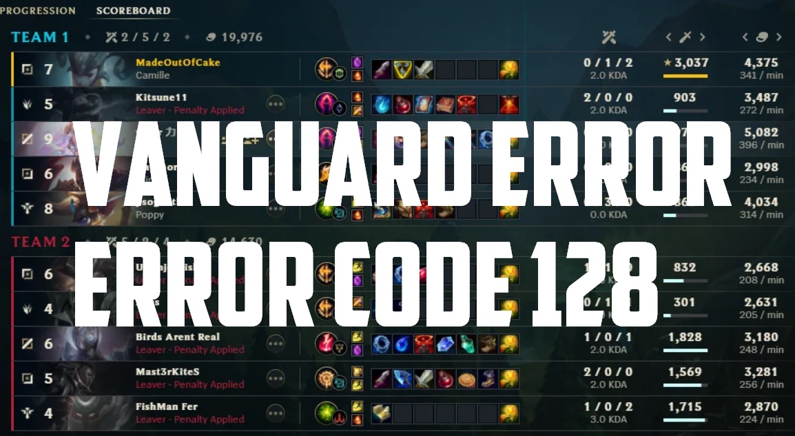 VANGUARD ERROR error code 128